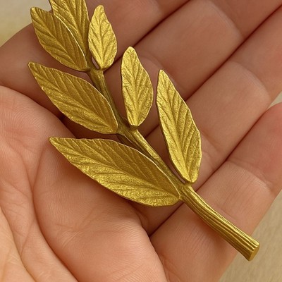 Trifari Vintage Brooch Gold Olive Leaf Women s Jewelry