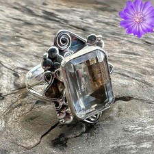 White Topaz Gemstone 925 Sterling Silver Ring Handmade Jewelry Ring For Gift