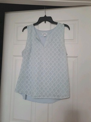 Market Spruce Large Baby Blue V-neck Texture Lightweight Layer Tank