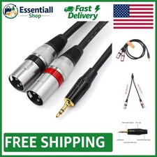 3.3 FT Color-Coded 3.5mm to Dual XLR Audio Cord - Perfect for Mixers  Speakers