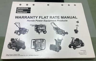 #ad #ad Genuine Honda TO153 Warranty Flat Rate Manual Power Equipment Products #x27;86 #x27;06 $26.83