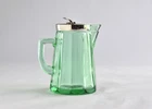 VINTAGE URANIUM DEPRESSION GLASS SYRUP PITCHER