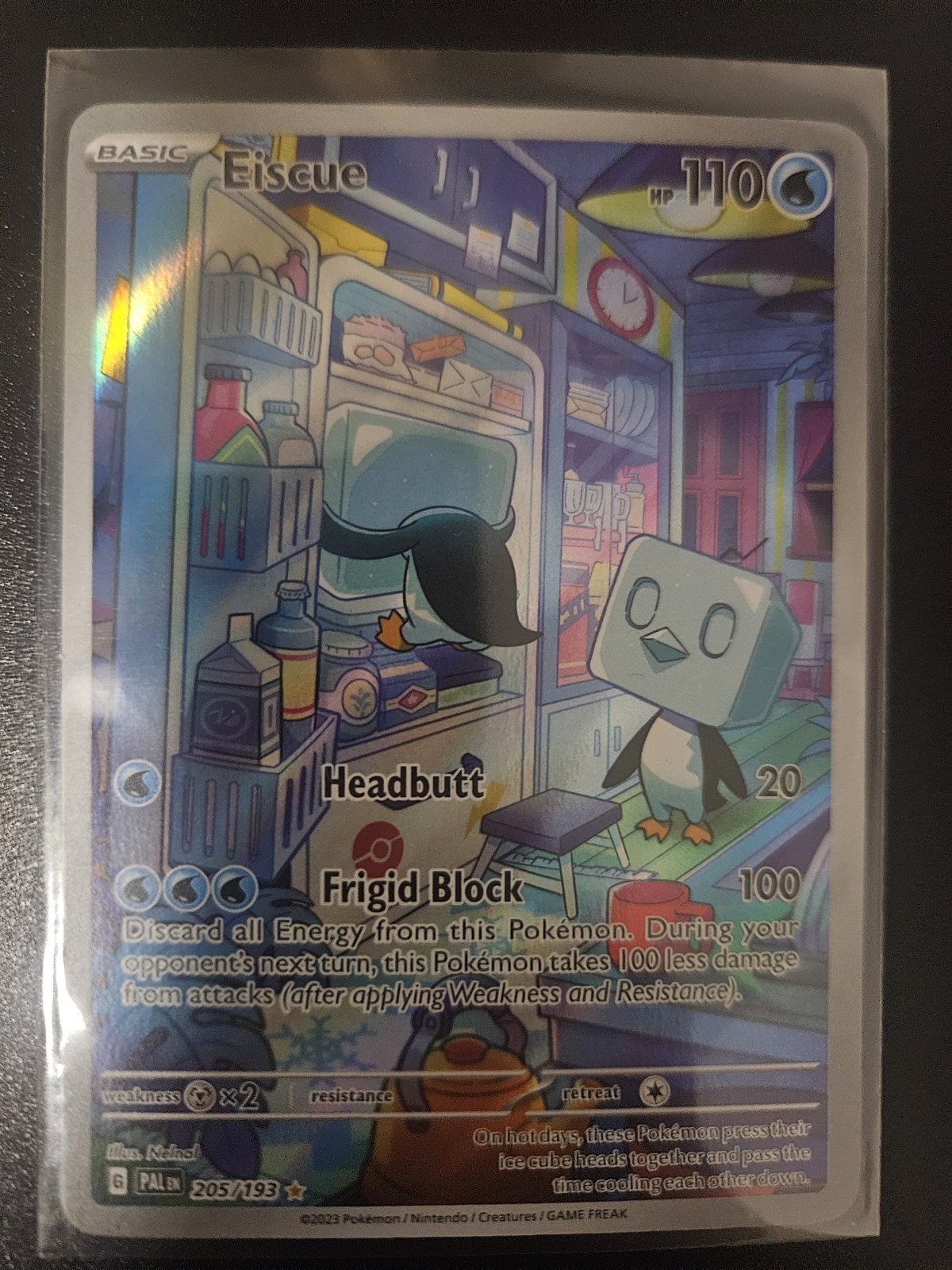 Pokemon TCG Eiscue 205/193 IR Full Art Holo SV02 Paldea Evolved