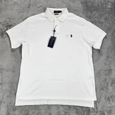 Polo Ralph Lauren Polo Shirt Mens Large Classical White Custom Fit Interlock