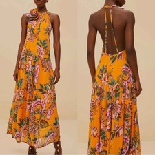 FARM Rio Orange Wonderful Bouquet Maxi Dress Floral Maxi Dress in Bright Orange