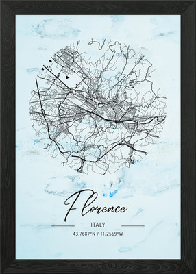 Florence Alpha Watercolor Framed Wall Art Poster Canvas Print Picture