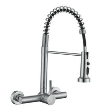 Premium 8" Center Pull-Down Spray Kitchen Faucet - High Arc, Single Handle, B...