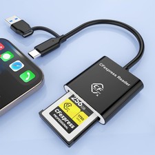 2-in-1 Type B CFexpress USB C USB A B Card Reader for iPhone,USB bronze