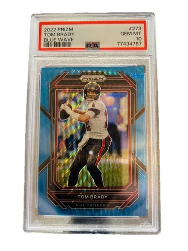 2022 Panini Prizm Tom Brady #273 Blue Wave Prizm PSA 10 /199 Football Card