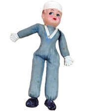 Vintage U.S. Navy Sailor Straw Body Celluloid Head Feet Doll Made In Japan