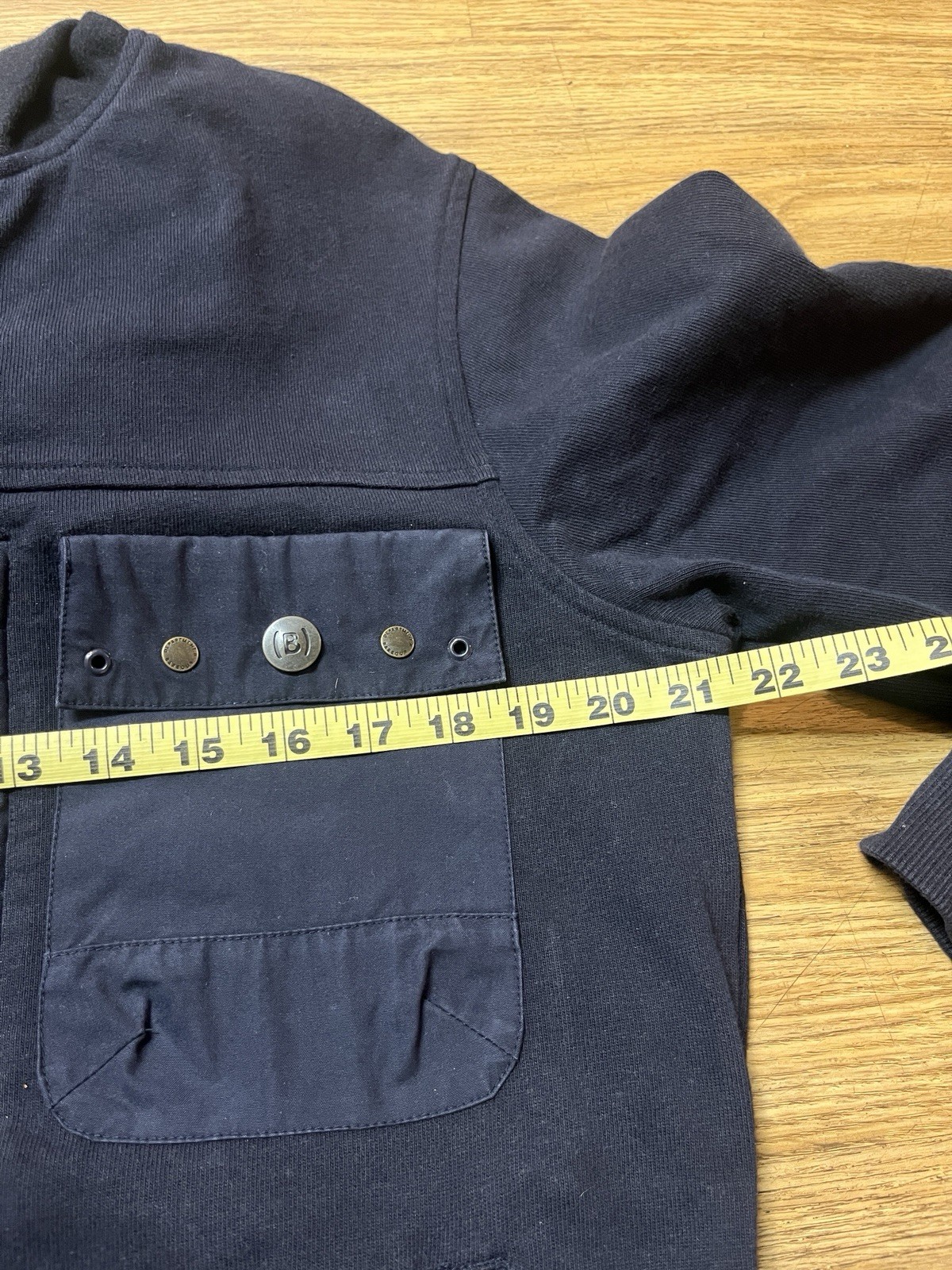 Rare Barbour Dept B Cotton Wool Full Zip Hooded Field Jacket Navy Utility Bomber image 8