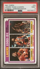 1981-82 Topps Team Leaders Kareem Abdul-Jabbar, Norm Nixon #55 PSA 9 (CRISP!) 🔥