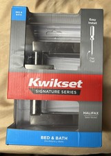 UNOPENED : Kwikset HALIFAX BED  BATH Satin Nickel Square Bathroom Lever