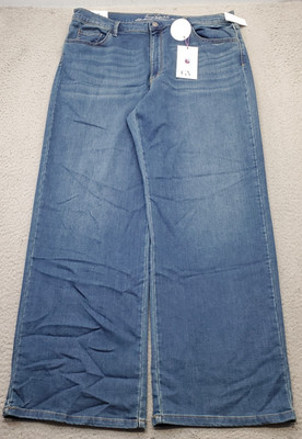Gloria Vanderbilt All-Around Slimming Effect Jeans Womens 18 Blue Denim Wide Leg