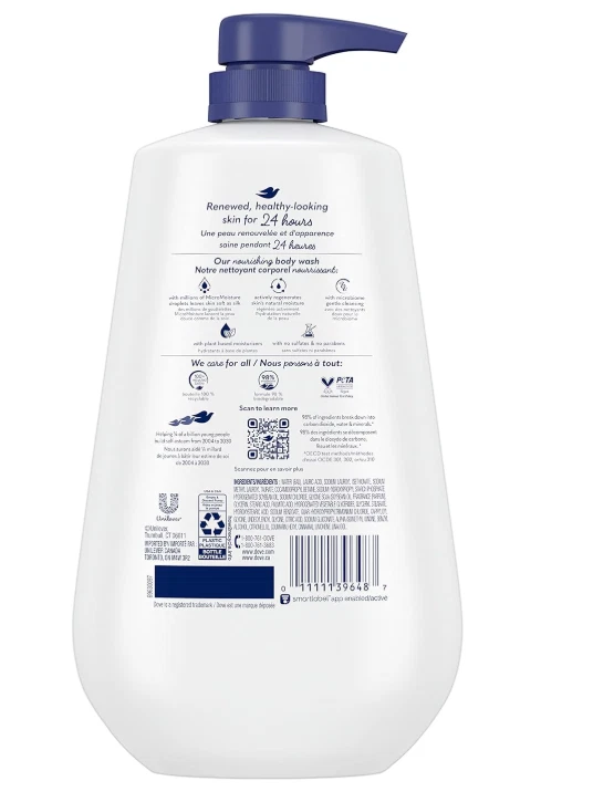 Dove Jabón Corporal con Bomba 3 Cuentas Hidratación Profunda para Loción 24 horas-Piel Suave...  Foto 2 de 4