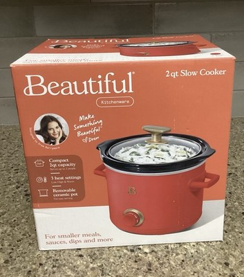 BEAUTIFUL BY DREW BARRYMORE 2 QT  Slow Cooker Tomato Red NEW