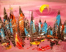 BRIGHT NYC  painting Abstract Modern Art  Contemporary  WALL DECOR Y3G4F