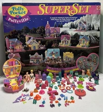 Vintage Polly Pocket Superset Pollyville Bluebird Magical Miniature 1994 Plus