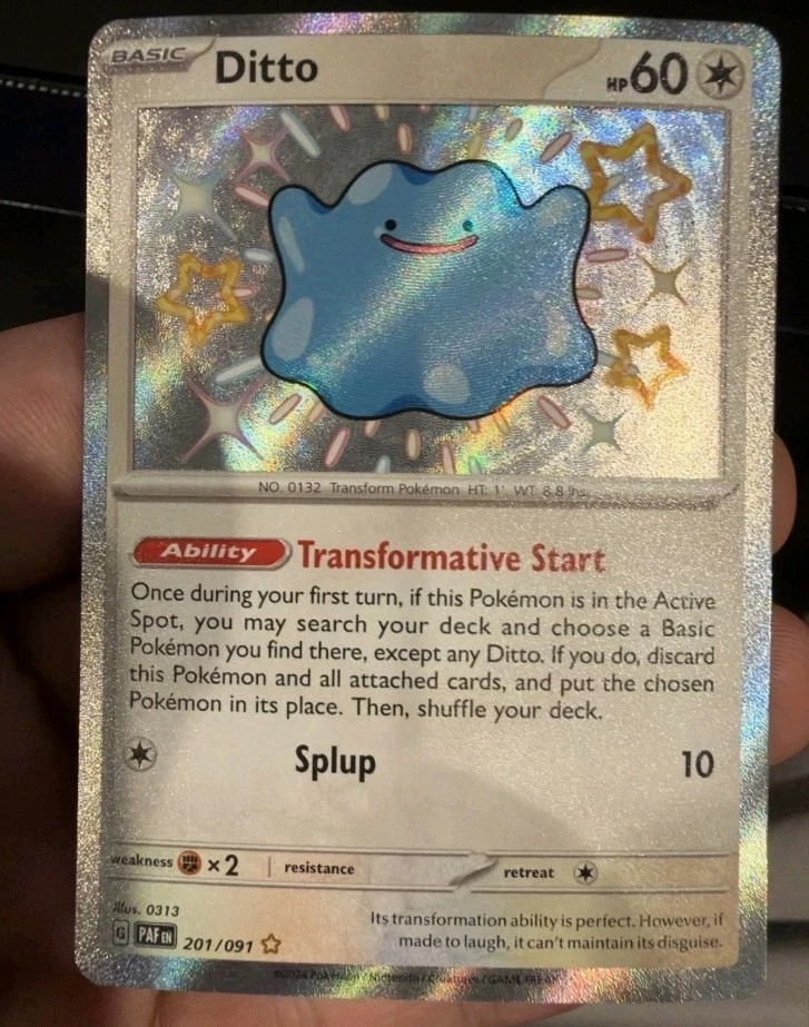 Pokémon TCG Ditto 201/091 Paldean Fates Shiny Ultra Rare Holo Lp Rising In Price