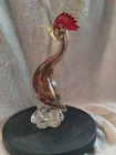Venetian Murano Crested Bird - Hand Blown - Colorful One-eyed