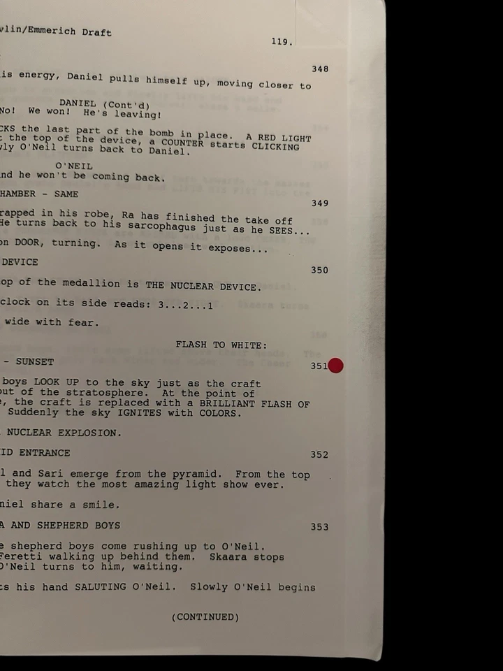 Greg Jein Signed “Stargate” Film Script – Used in Miniature FX Work (1993) - Image 4 of 4