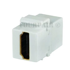 HDMI Keystone Wall Plate Snap-In Insert Coupler Adapter Jack Female Cable White