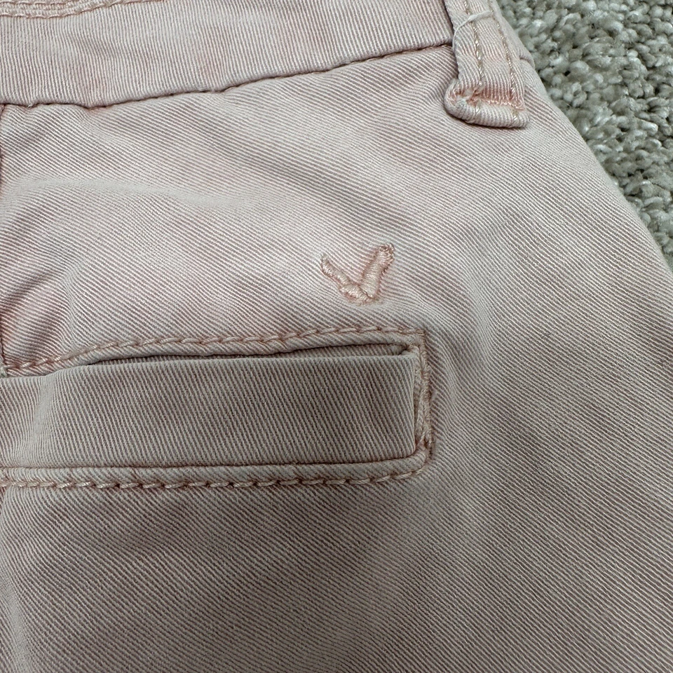 American Eagle Jean Shorts Women's 4 Peach Cuffed Stretch MIDI Faded - Image 3 of 4