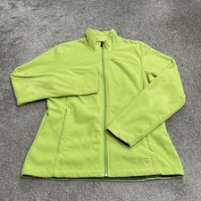 Rei Fleece Jacket Women Large Apple Green Full Zip Pockets Outdoor Hiking Casual