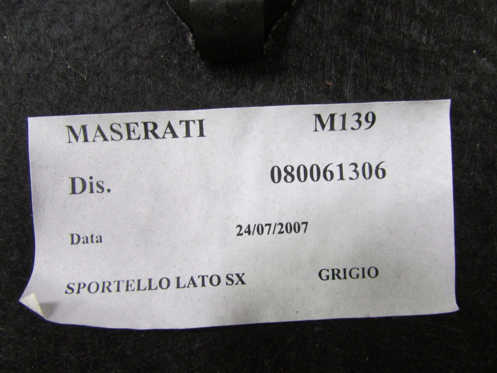 Maserati Quattroporte, LH Left Side Access Panel Cover, Used, P/N 80061306