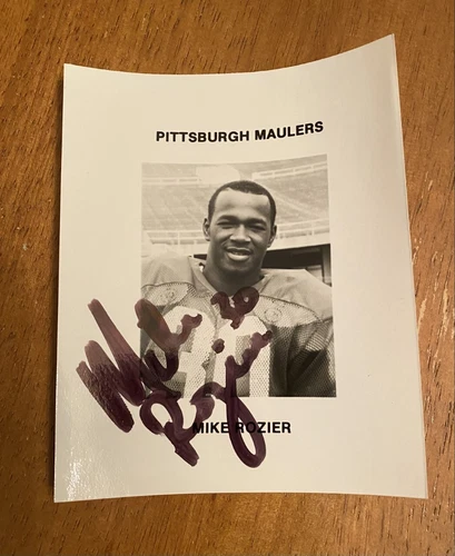 VINTAGE 1984 MIKE ROZIER PITTSBURGH MAULERS AUTOGRAPH USFL PLAYER PHOTO ~ RARE