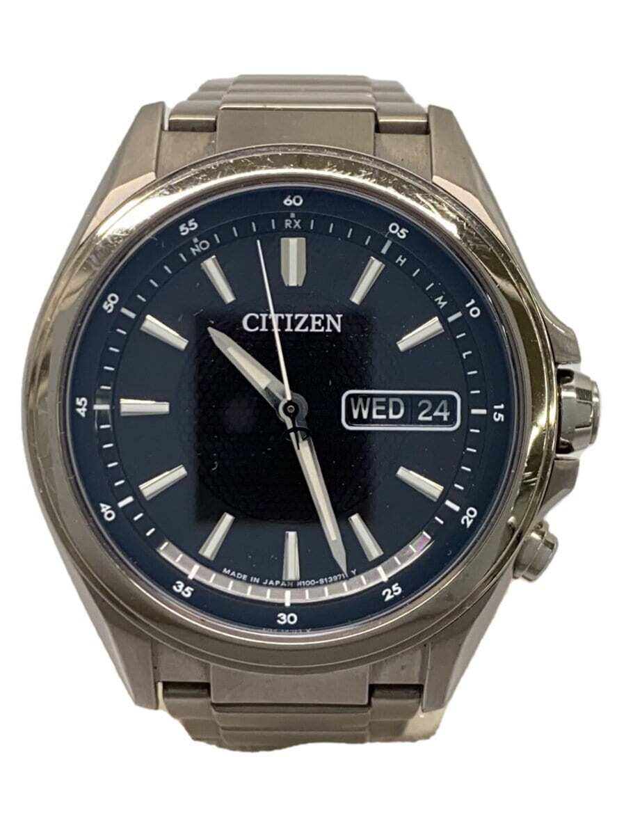 Citizen Attesa AT6040-58E Eco-Drive Day Date Black Slv Round Solar 