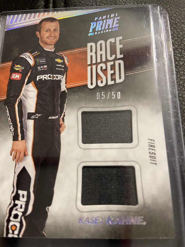 Kasey Kahne 2018 Prime Race Used Dual Fire Suit Card 5/50