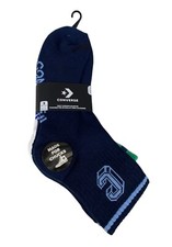 NEW Converse Half Cushion Quarter 3 Pack Socks Blue White Green Mens Size 6-12