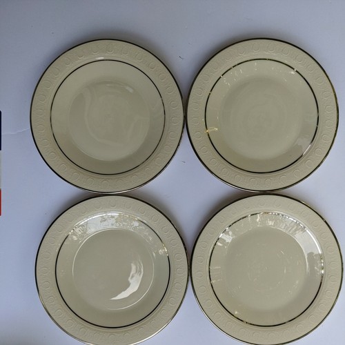 USA FRANCISCAN Masterpiece China MOON GLOW 4 Bread Plates Set Ivory Platinum - Picture 2 of 11