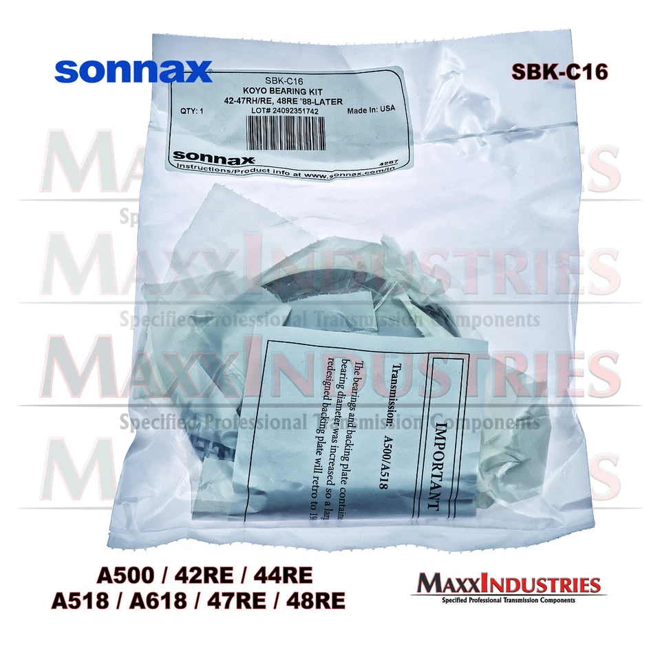 Kit de cojinete de empuje de transmisión A500 518 A618 47-48RE 1989-encendido para RAM Dodge Jeep Foto 4 de 4