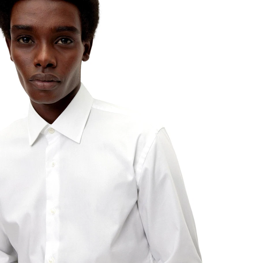 HUGO BOSS Camicia Slim Fit 50479922 Bianco Popelin di Cotone Facile Stiro - Immagine 3 di 4