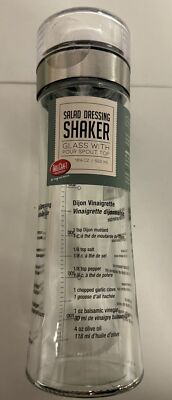 Tablecraft Salad Dressing Shaker, Glass with Plastic & Metal Pour Spout Top,