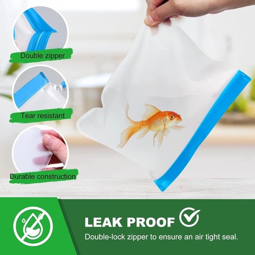 8 Pack Silicone Bags Reusable Storage Silicone Ziplock Bags-3 Reusable Gallon - Picture 8 of 18