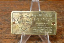 Vintage Original SHELLANE Shell Oil Co Type DX Brass ID Tag Emblem Badge Sign