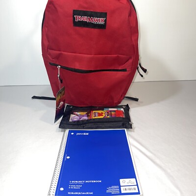 Trailmaker Classic 17'' Backpack  with 2 Straps & Handle Notebook pencil case NEW