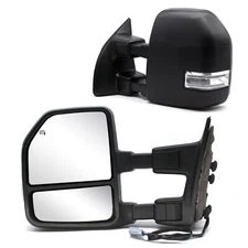 Upgraded Towing Mirrors For 1999-2007 Ford F-250 F-350 Power Heated LED Signal
