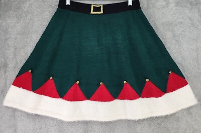 United States Sweaters Holiday Skirt Womens Large Green Christmas Knee  Length