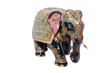 wooden gold palted elephant