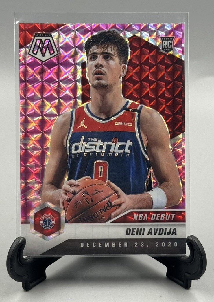 2020-21 Panini Mosaic Deni Avdija NBA Debut RC Pink Camo Prizm Wizards