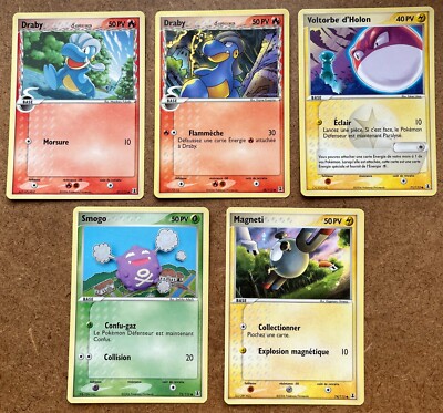 Lot of 5 Pokemon Ex Delta Species Cards (2006) - Voltorbe d'Holon & Others