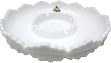 Vintage Fenton Art Glass Hobnail Bowl #3778 Candle Holder, Server, or Ashtray 8"