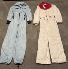 Vintage Roffe Ski Snow Suits& Shell Zip 80/90s Thinsulate Sz 8 Red White Blue