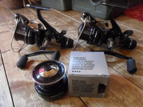 2 x Shimano X Aero 6000RA Bait Runner Carp Fishing Reels + 2 Spare Spools