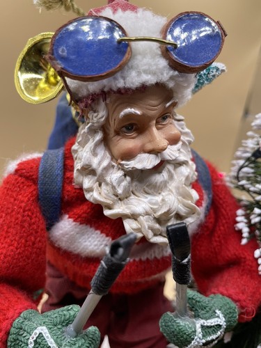 Scena sci di Babbo Natale vintage leggera e musicale - Accendi/riproduci varietà di canzoni 2001 - Foto 7 di 20