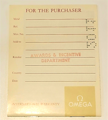 1970'S CAMY INTERNATIONAL GUARANTEE WARRANTY BOOKLET, UNFILLED